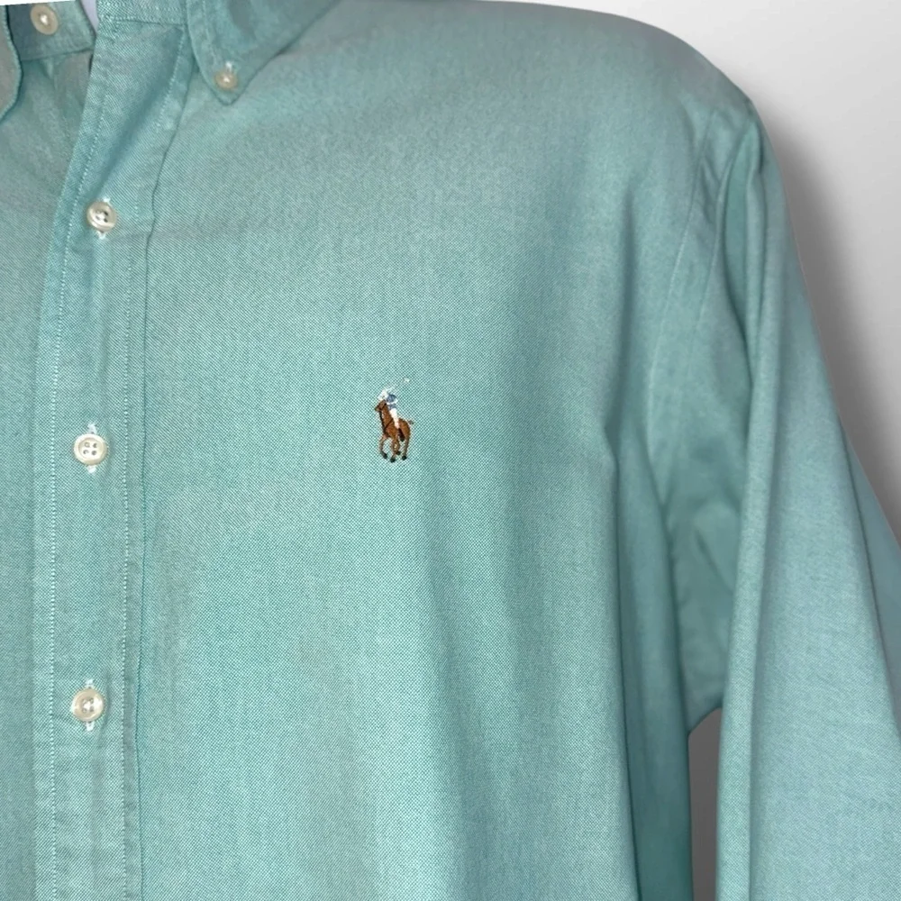 Ralph Lauren Yarmouth Button-Down Shirt L/S Mint Green Oxford 16 X 33